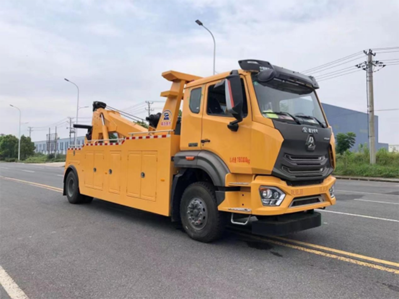 國六重汽豪瀚拖吊聯體黃牌清障車